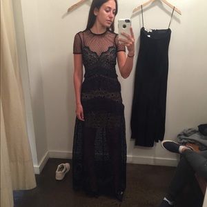 Self Portrait Lace Paneled Maxi Dress